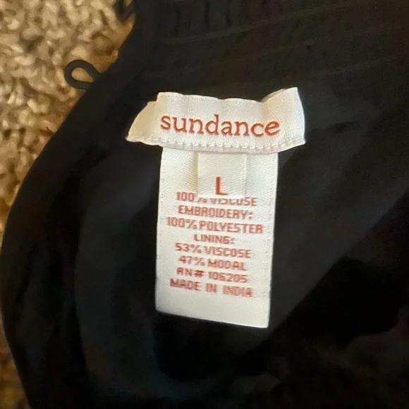 113. Sundance Altamira Black Embroidered Floral Layered Sleeveless Blouse - Picture 6 of 6